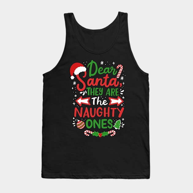 Santa Christmas Naughty Ones Tank Top by KAWAIITEE